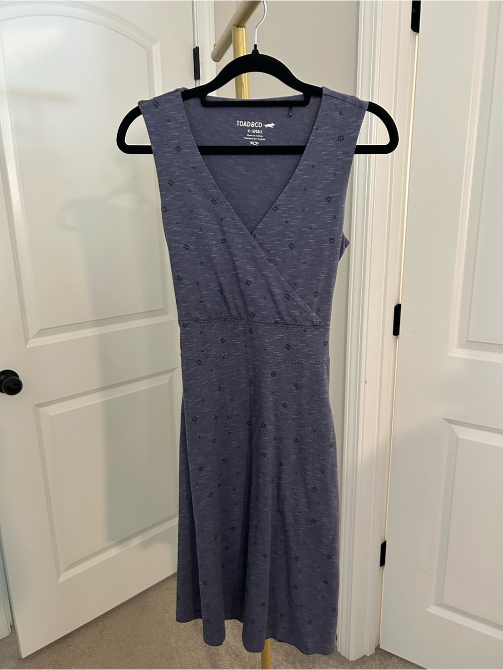 Toad&Co Sleeveless Wrap Neck Navy Day Dress